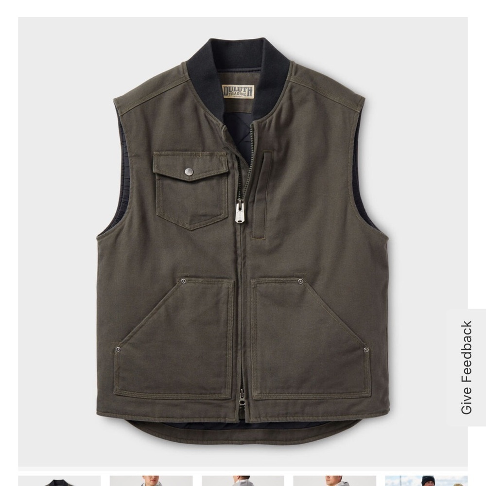 NWT Duluth Men's Fire Hose Insulated Utility Vest Canvas Workwear Iron | 2XL XXL